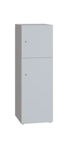DOMINIT 32 úložná skříň 2-boxová, 1367x450x400 mm, korpus šedý, dvířka bílá